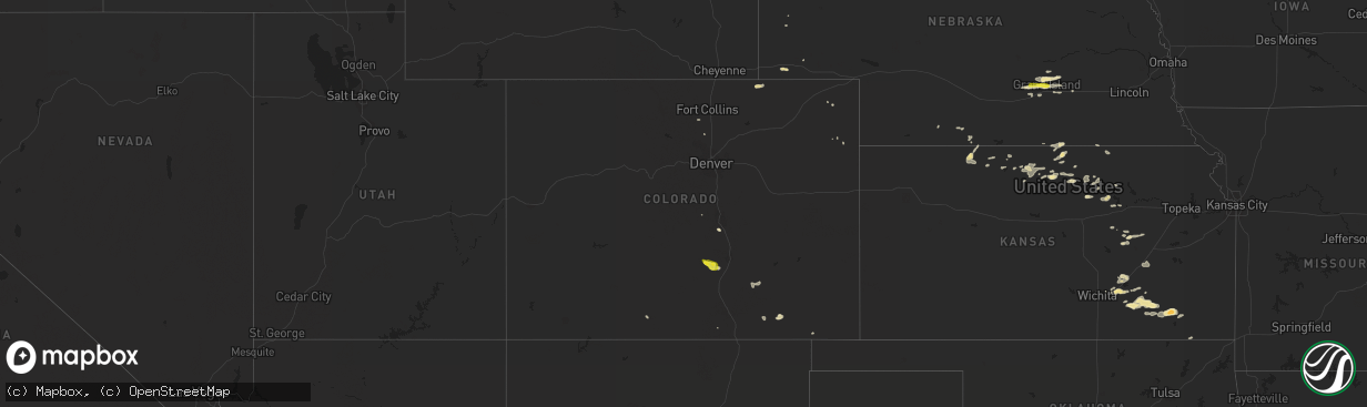 Hail map in Colorado on August 4, 2017