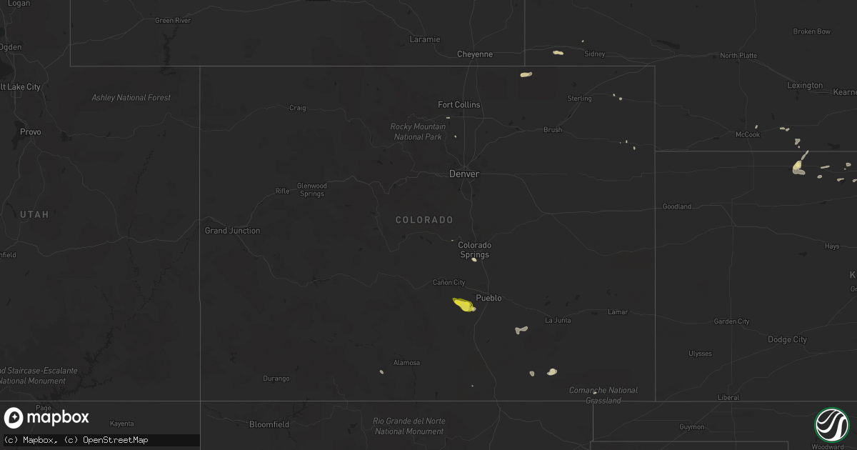 Hail map in Colorado on August 4, 2017