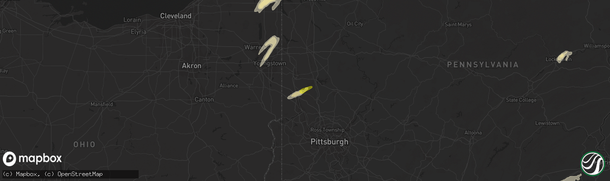 Hail map in Ellwood City, PA on August 4, 2017