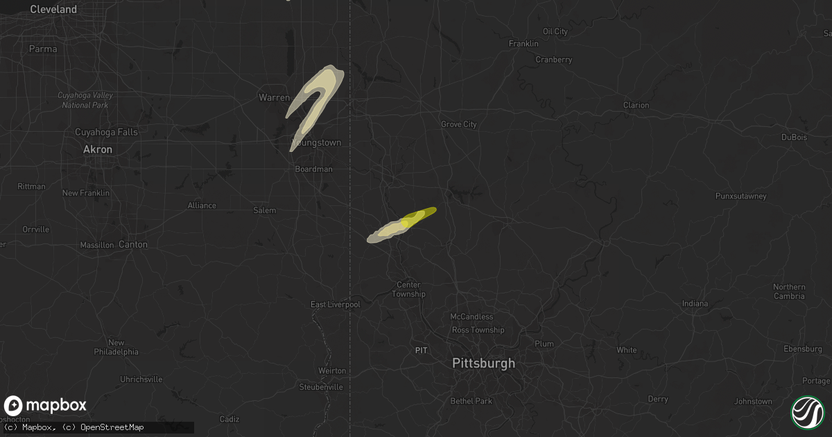 Hail map in Ellwood City, PA on August 4, 2017
