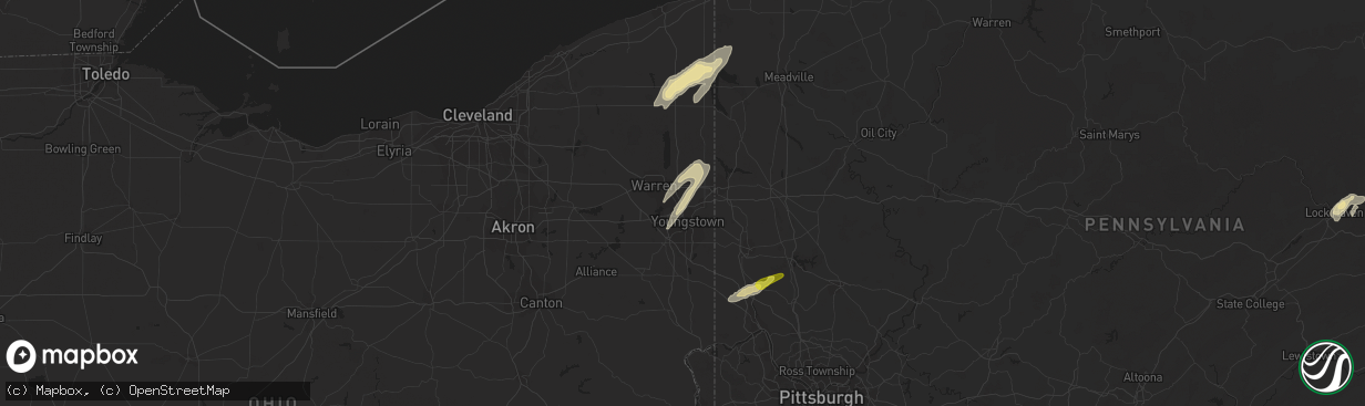 Hail map in Girard, OH on August 4, 2017