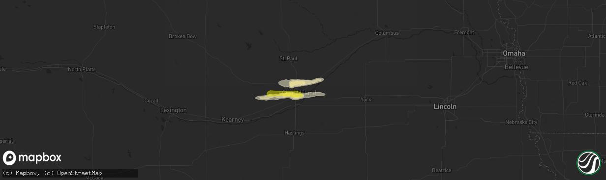 Hail map in Grand Island, NE on August 4, 2017