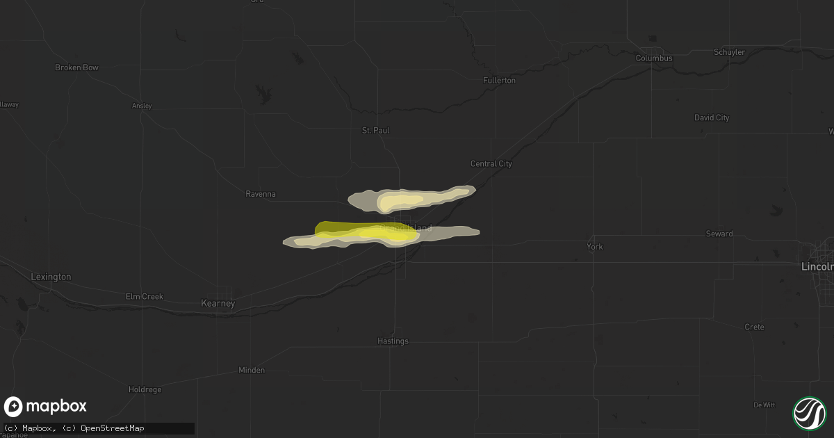 Hail map in Grand Island, NE on August 4, 2017