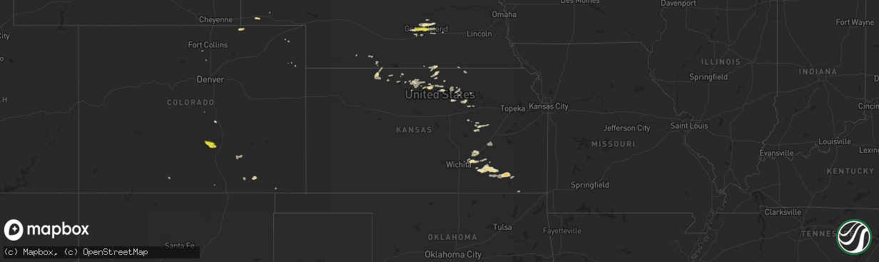 Hail map in Kansas on August 4, 2017