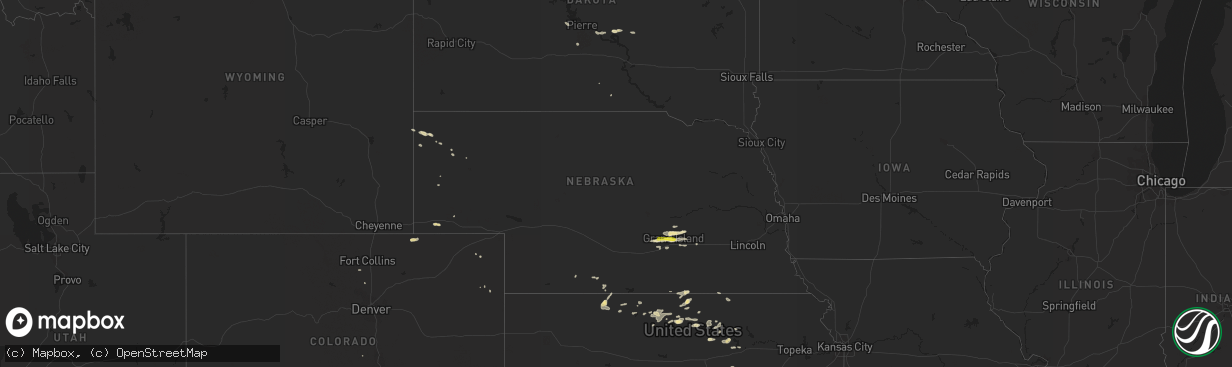 Hail map in Nebraska on August 4, 2017