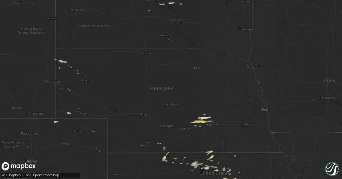 Hail map in Nebraska on August 4, 2017