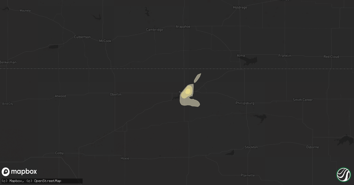Hail map in Norton, KS on August 4, 2017