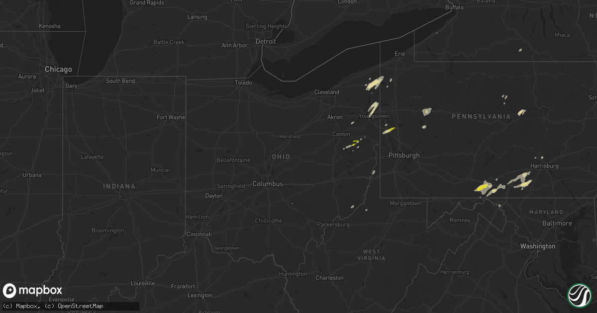 Hail map in Ohio on August 4, 2017