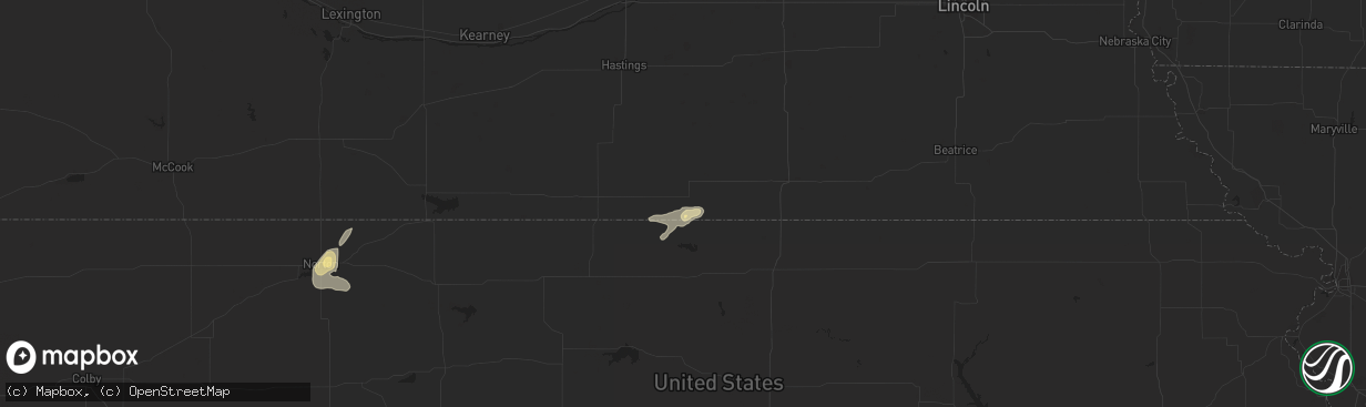 Hail map in Superior, NE on August 4, 2017