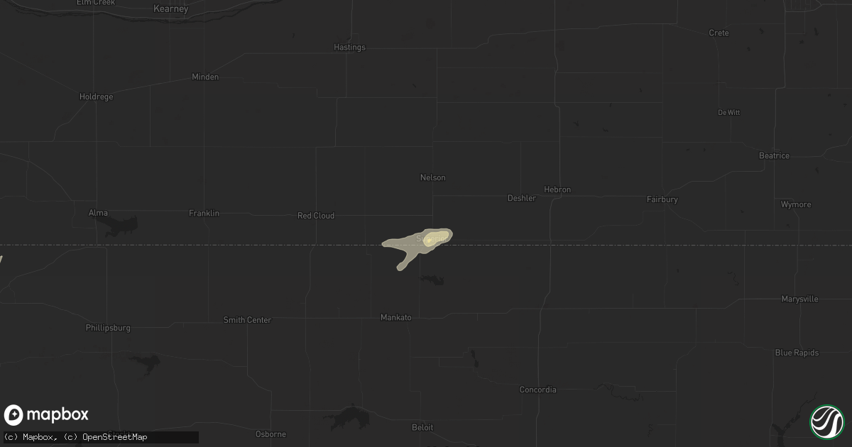 Hail map in Superior, NE on August 4, 2017