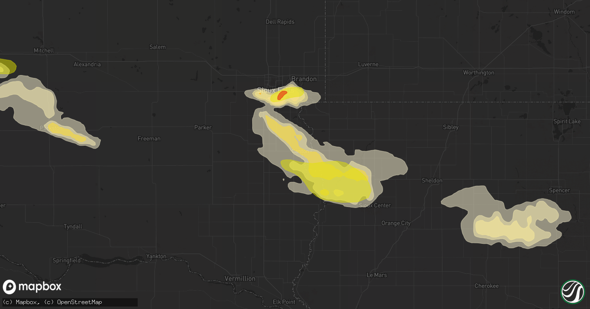 Hail map in Canton, SD on August 4, 2018