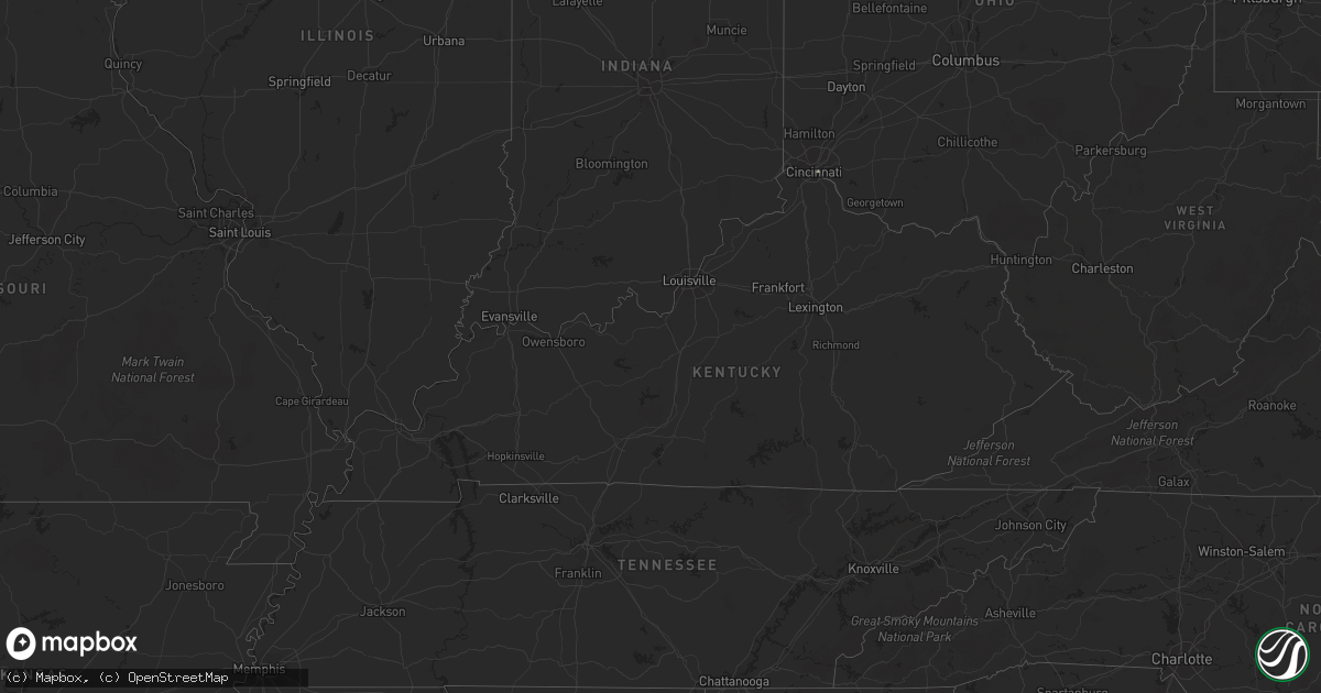 Hail map in Kentucky on August 4, 2018