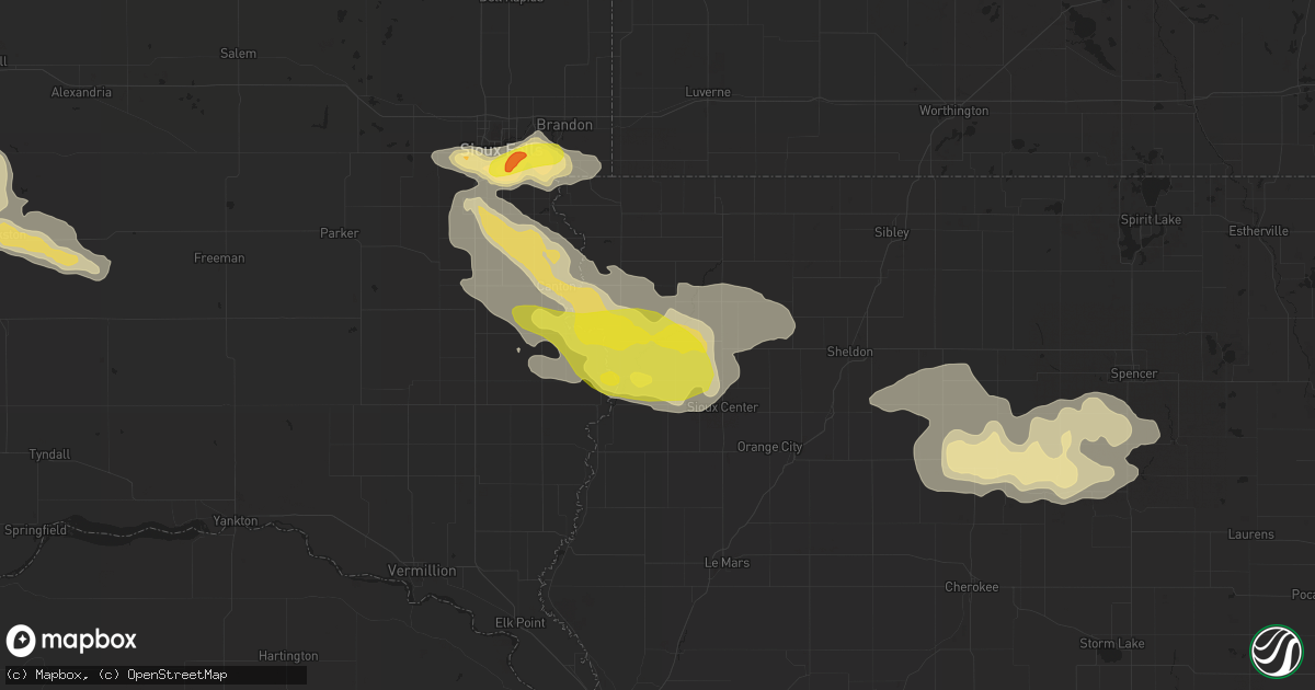 Hail map in Rock Valley, IA on August 4, 2018