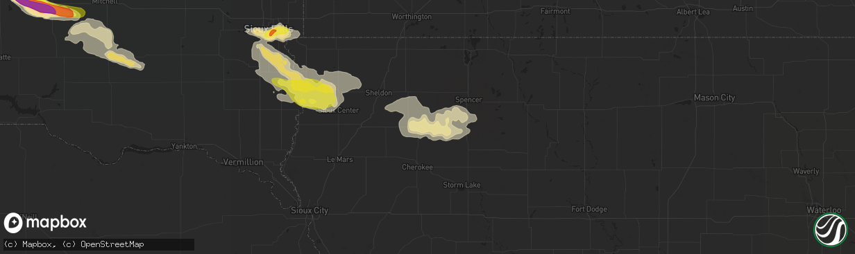 Hail map in Sutherland, IA on August 4, 2018