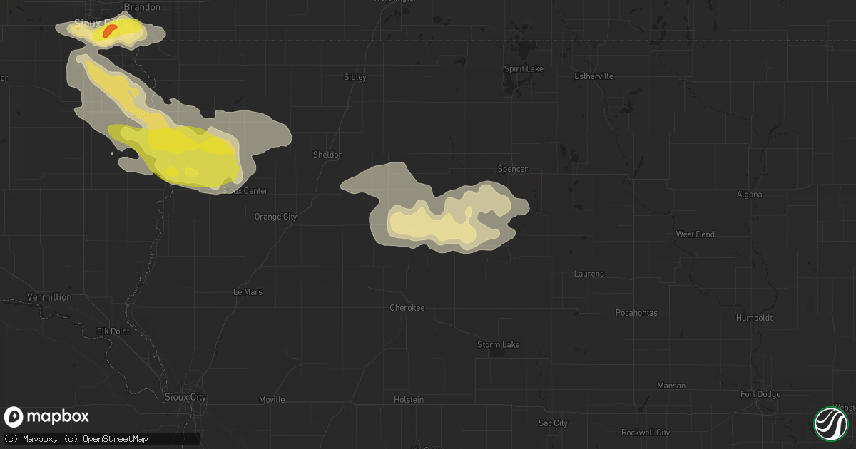 Hail map in Sutherland, IA on August 4, 2018