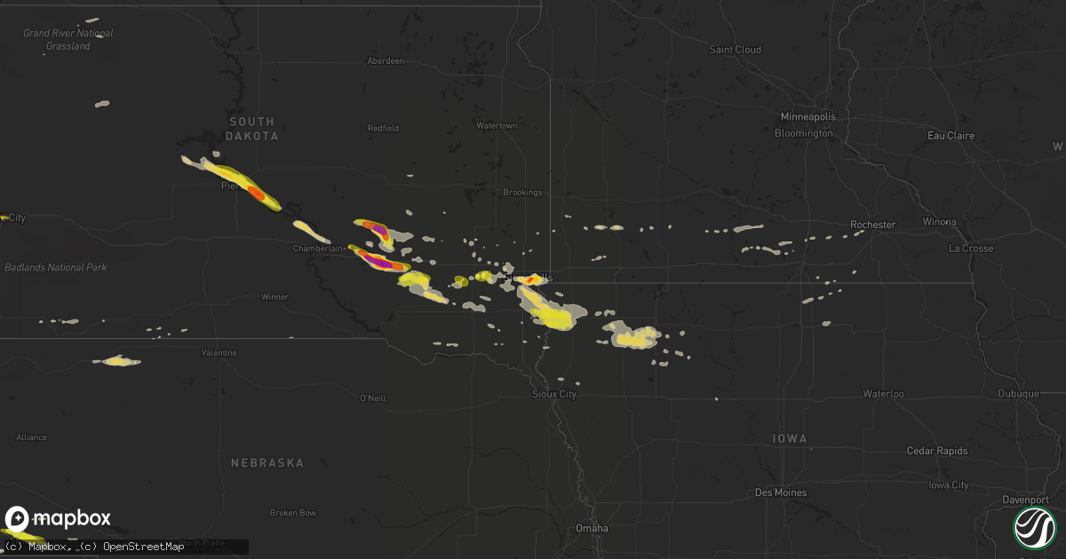 Hail map on August 4, 2018