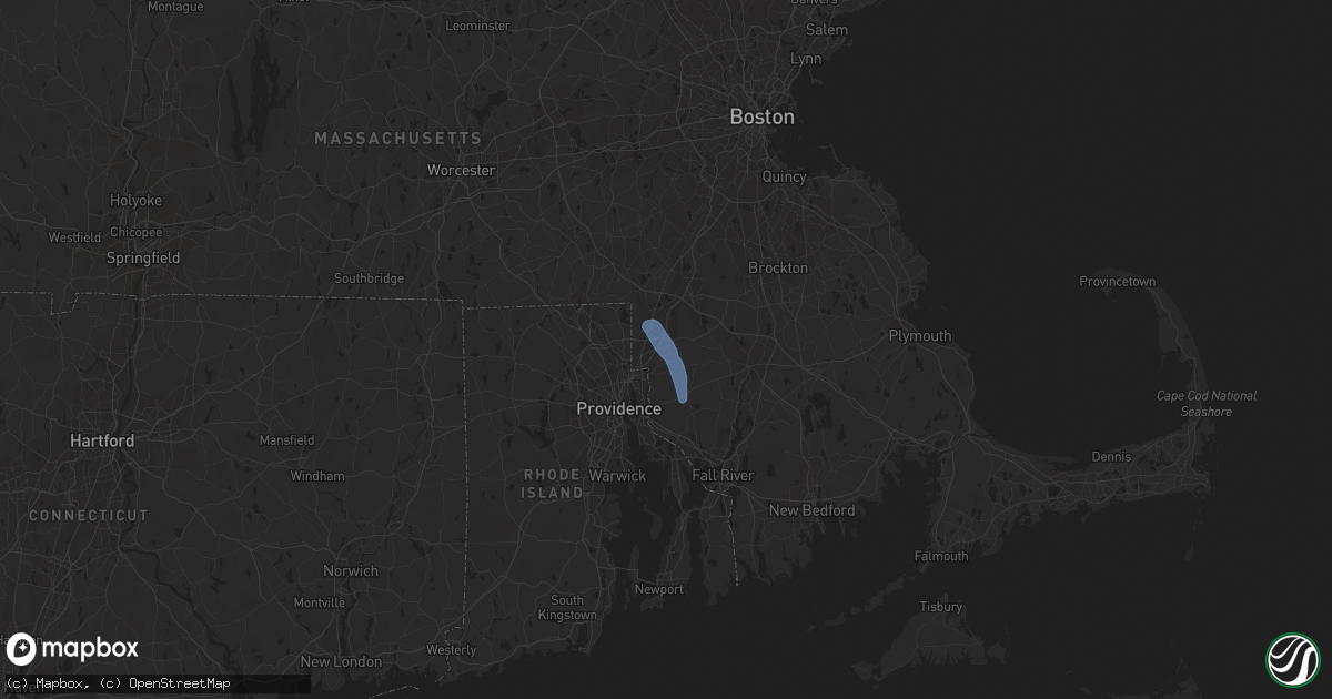 Hail map in Attleboro, MA on August 4, 2019