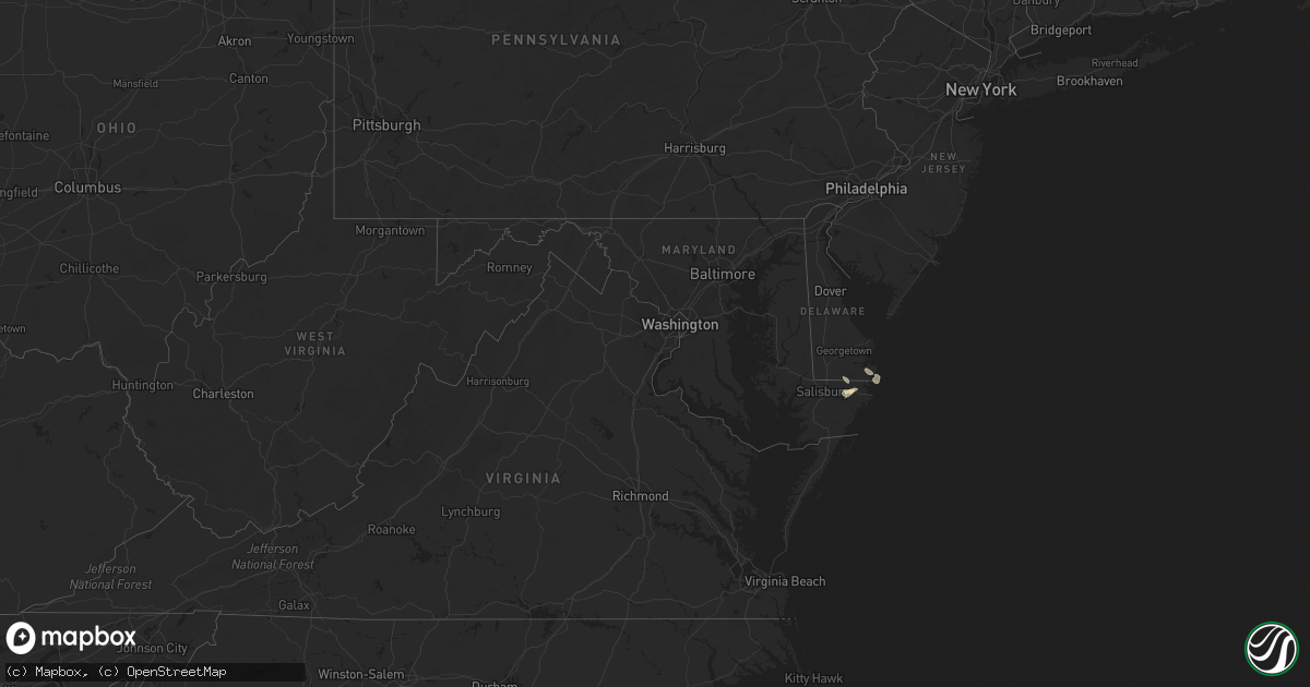 Hail map in Maryland on August 4, 2019