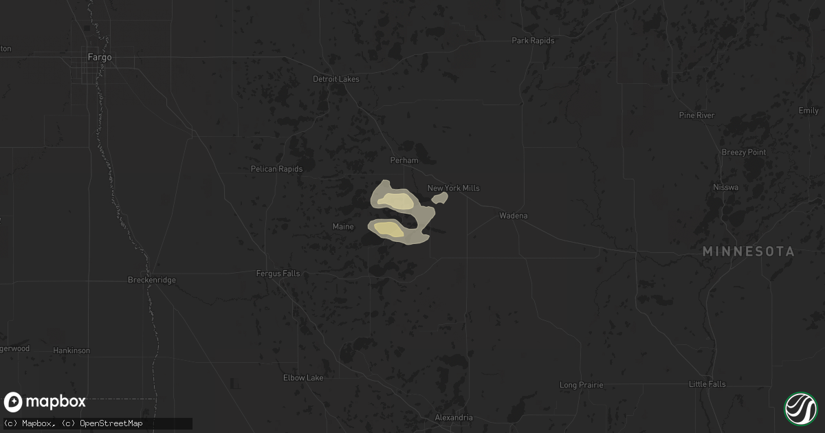 Hail map in Ottertail, MN on August 4, 2019
