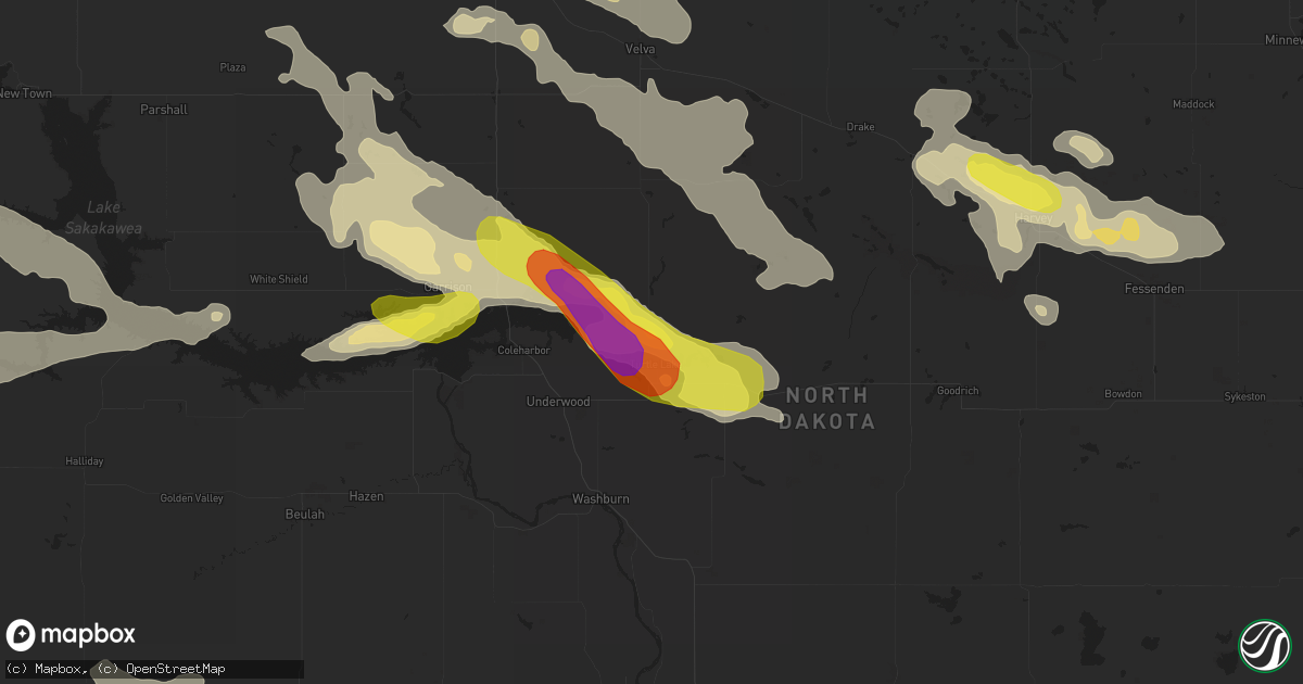 Hail map in Turtle Lake, ND on August 4, 2019