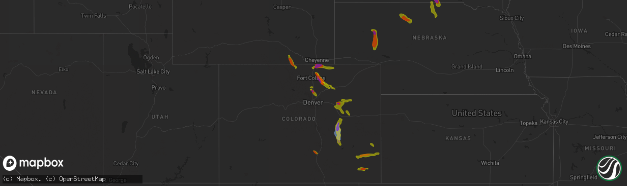 Hail map on August 4, 2020