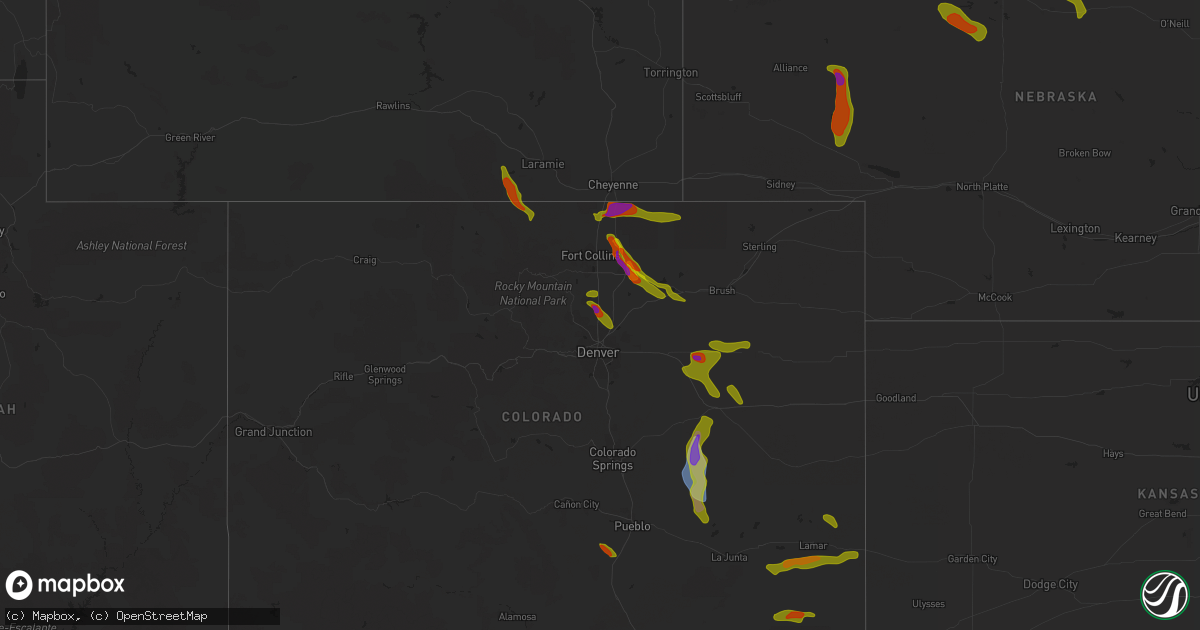 Hail map on August 4, 2020
