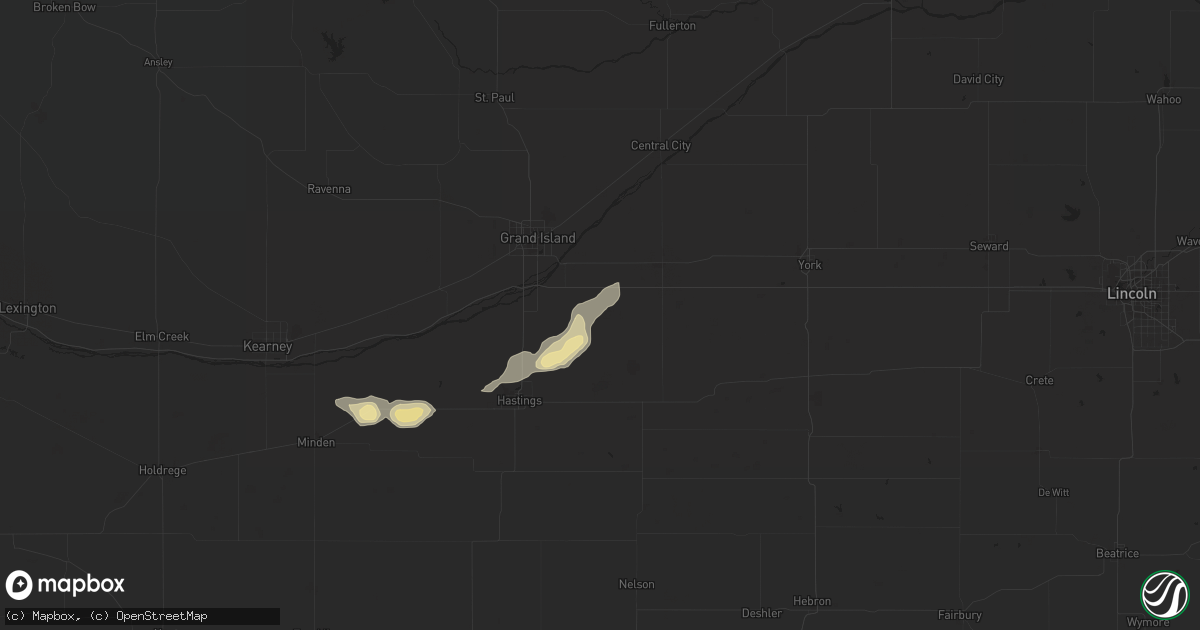 Hail map in Giltner, NE on August 4, 2021