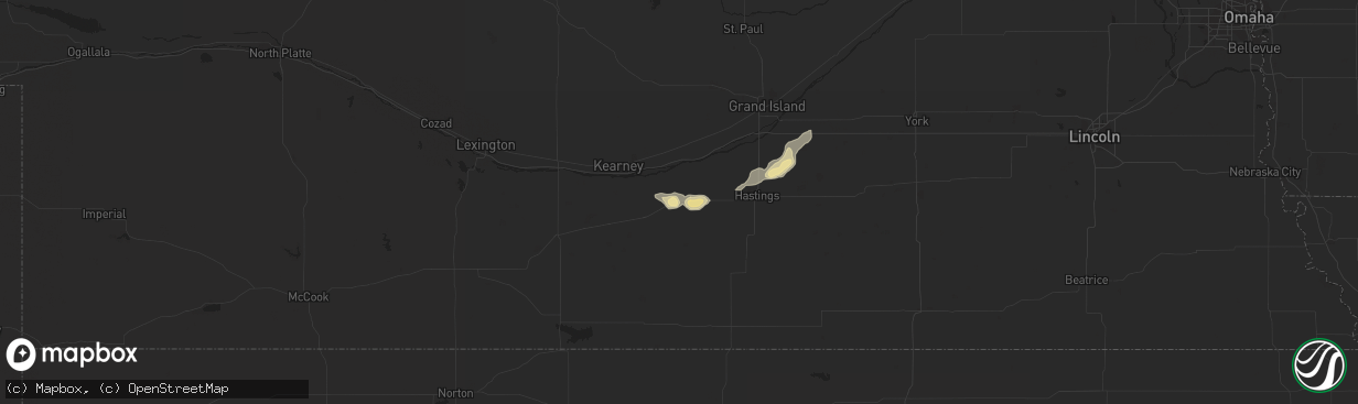 Hail map in Heartwell, NE on August 4, 2021