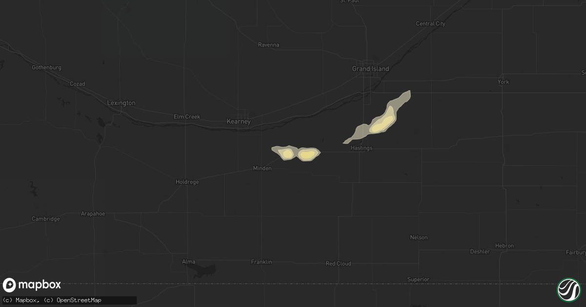 Hail map in Heartwell, NE on August 4, 2021