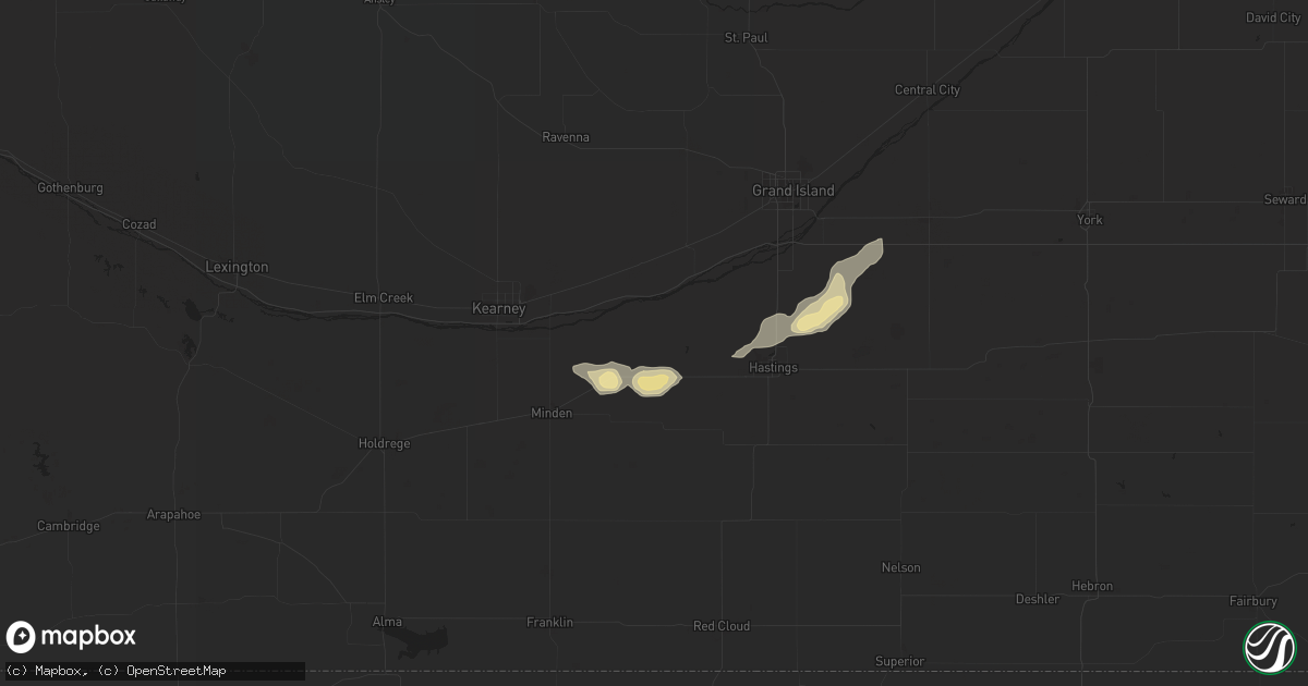 Hail map in Kenesaw, NE on August 4, 2021