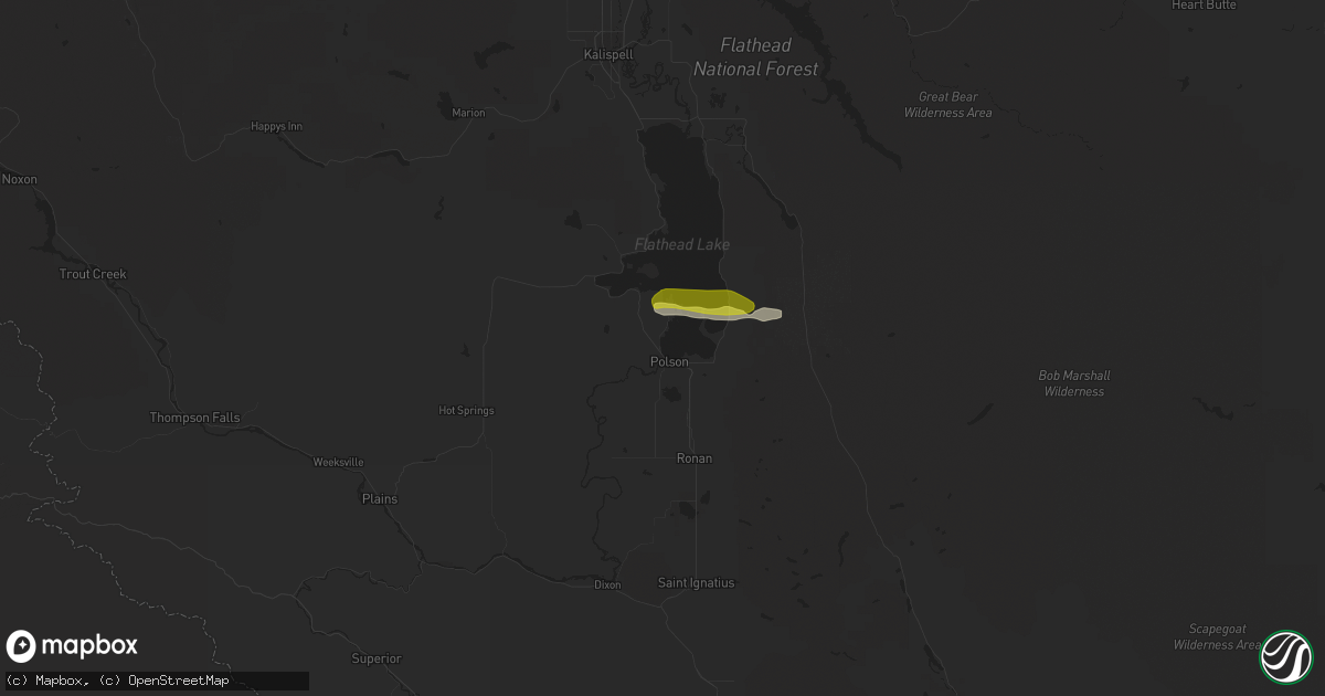 Hail map in Polson, MT on August 4, 2021