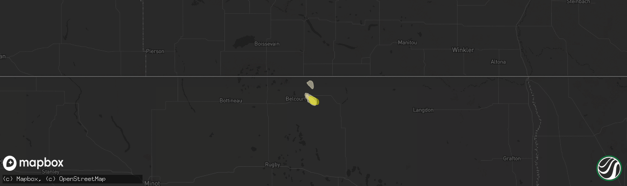 Hail map in Rolla, ND on August 4, 2021