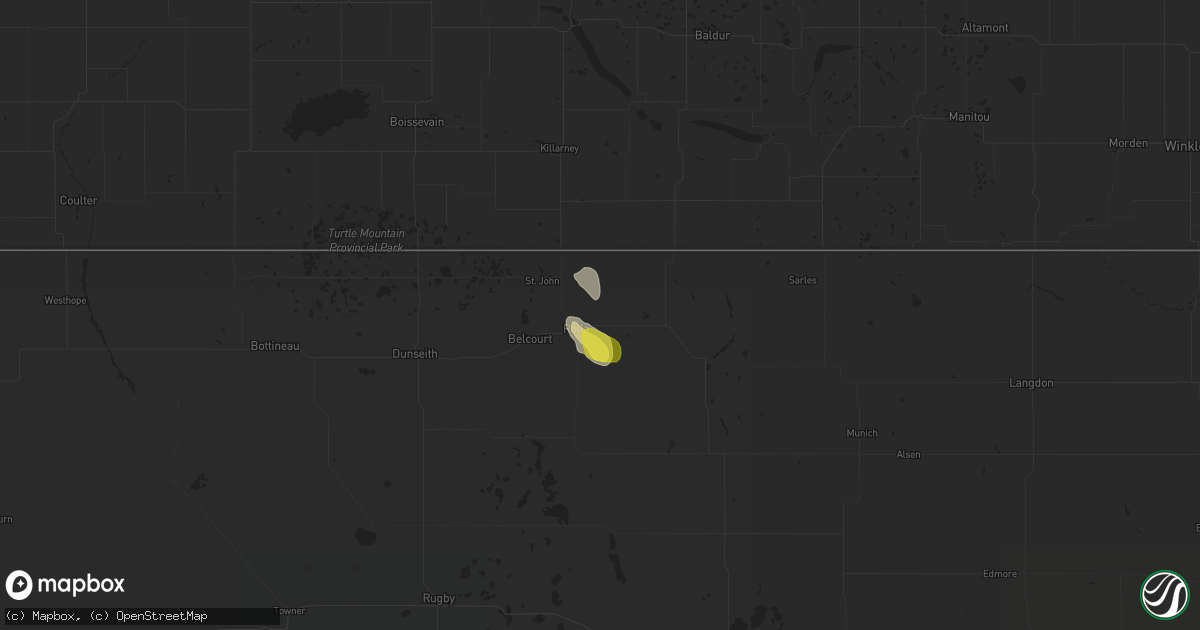 Hail map in Rolla, ND on August 4, 2021