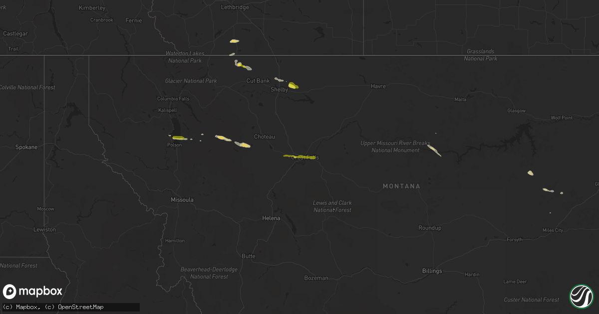 Hail map on August 4, 2021
