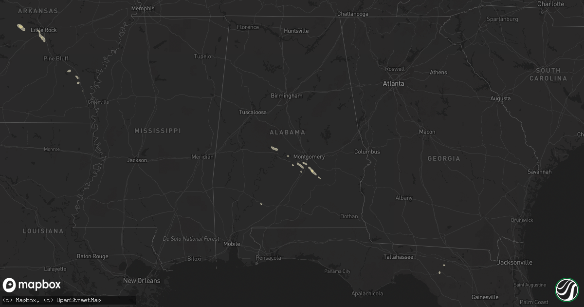 Hail map in Alabama on August 4, 2023