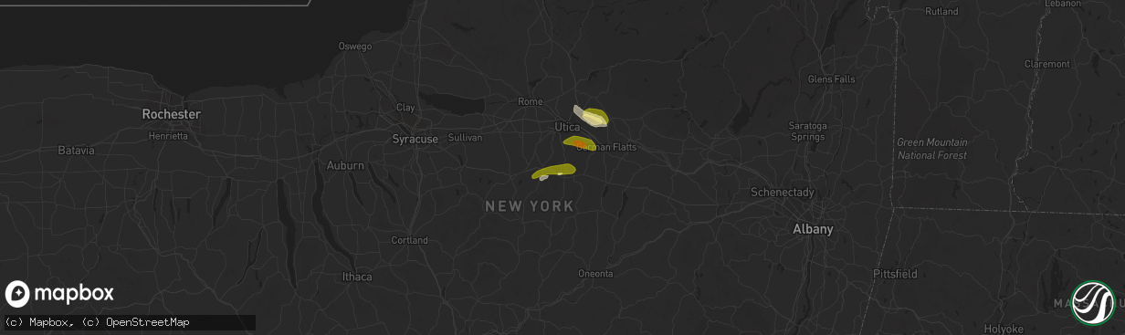 Hail map in Cassville, NY on August 4, 2023