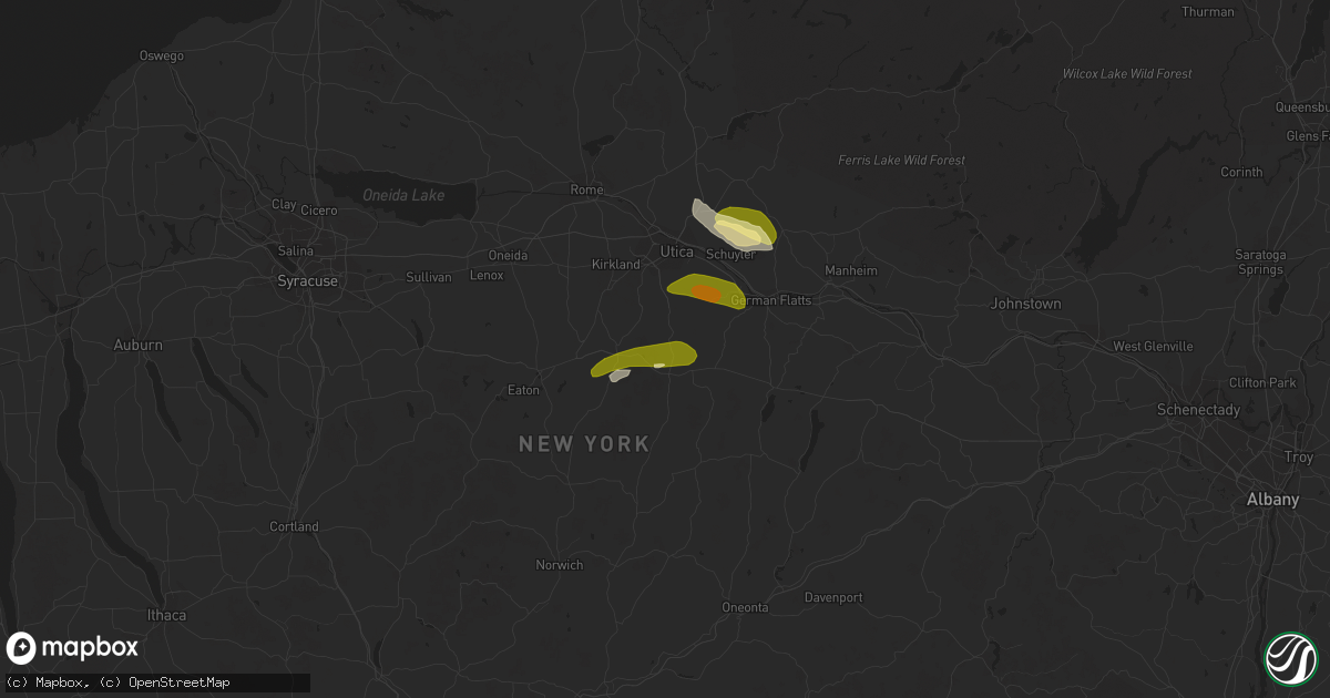 Hail map in Cassville, NY on August 4, 2023
