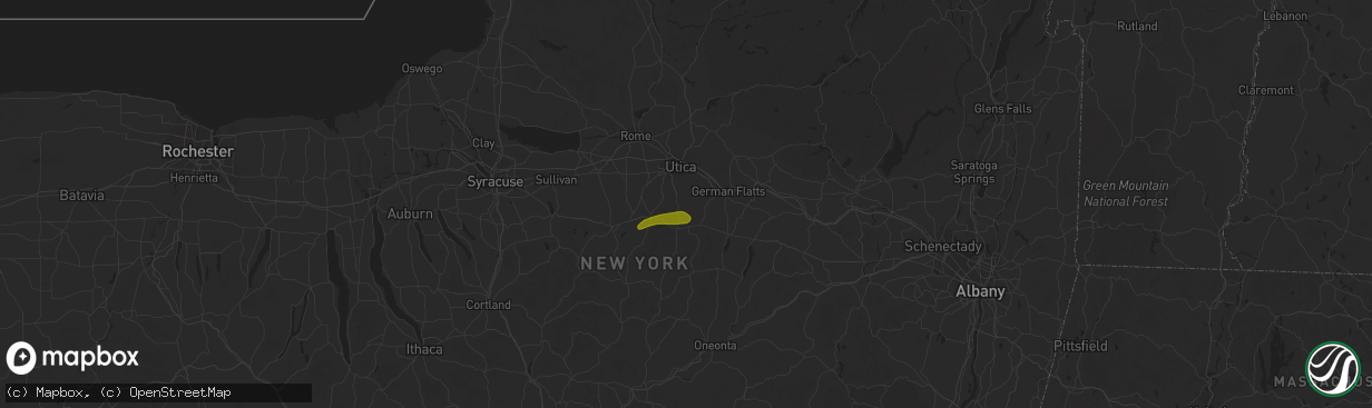 Hail map in Clayville, NY on August 4, 2023
