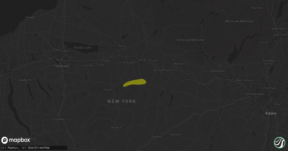 Hail map in Clayville, NY on August 4, 2023