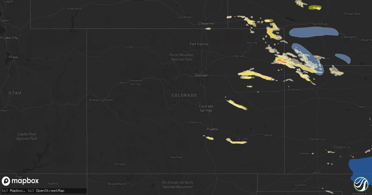Hail map in Colorado on August 4, 2023