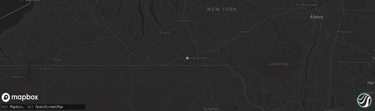 Hail map in Endicott, NY on August 4, 2023