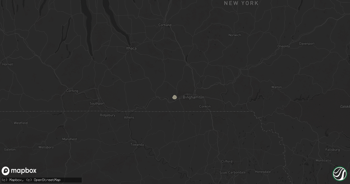 Hail map in Endicott, NY on August 4, 2023