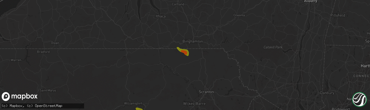 Hail map in Friendsville, PA on August 4, 2023