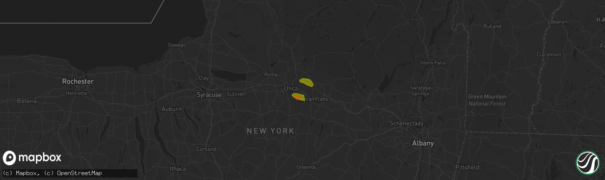 Hail map in Herkimer, NY on August 4, 2023