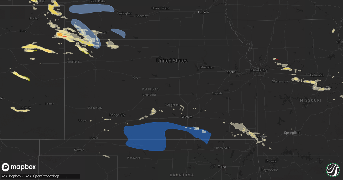 Hail map in Kansas on August 4, 2023