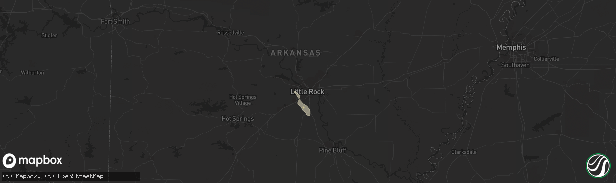 Hail map in Little Rock, AR on August 4, 2023