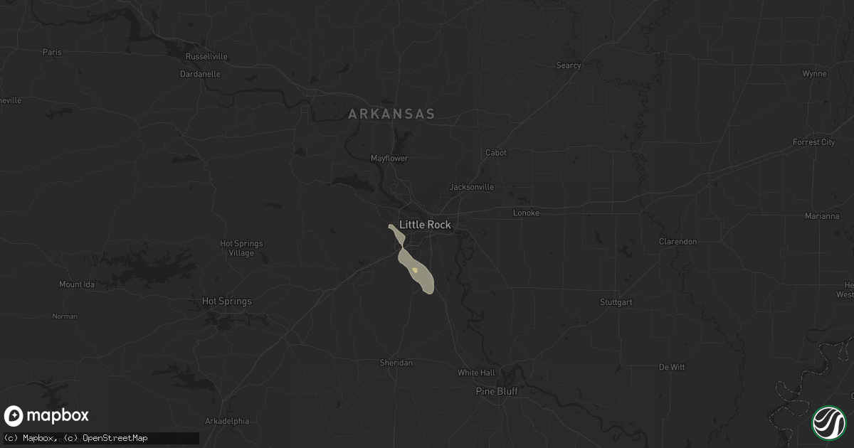 Hail map in Little Rock, AR on August 4, 2023