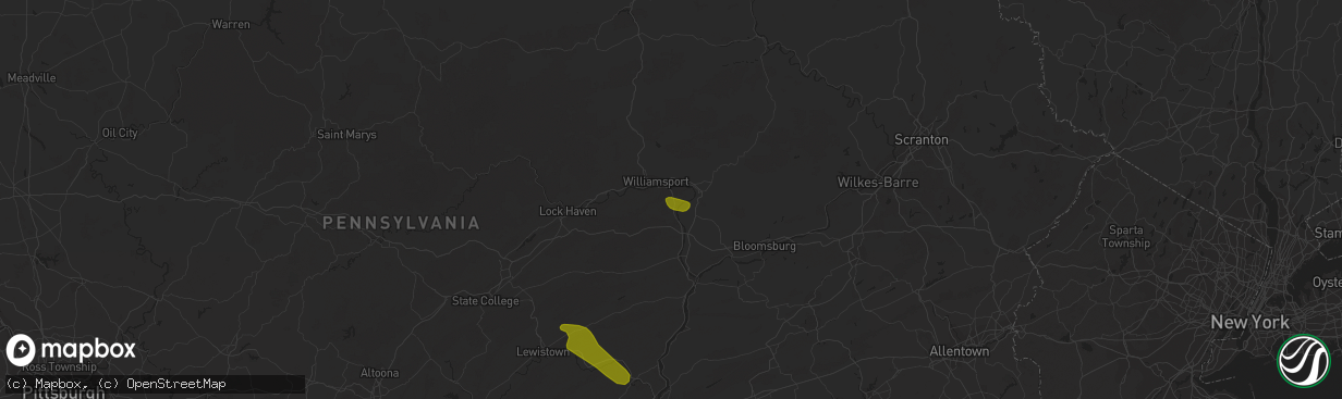 Hail map in Montgomery, PA on August 4, 2023