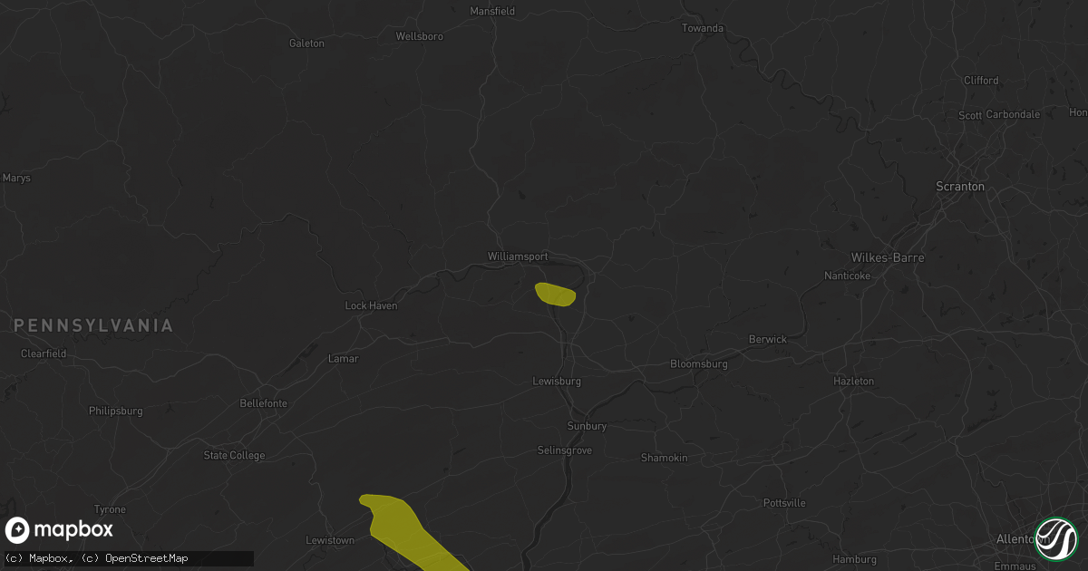 Hail map in Montgomery, PA on August 4, 2023