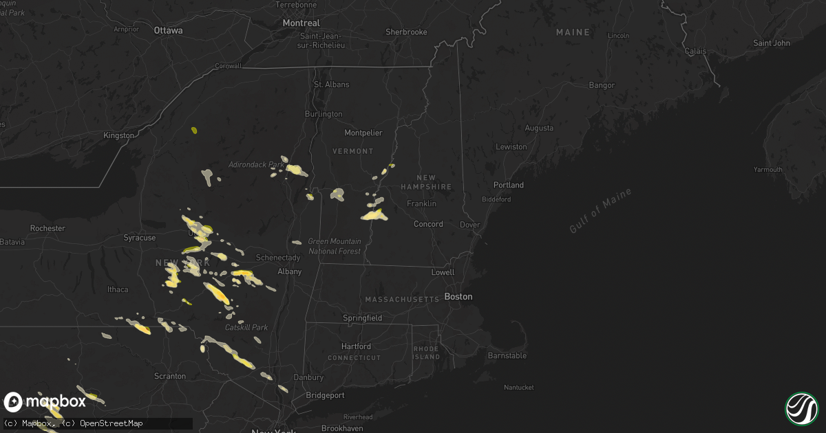 Hail map in New Hampshire on August 4, 2023